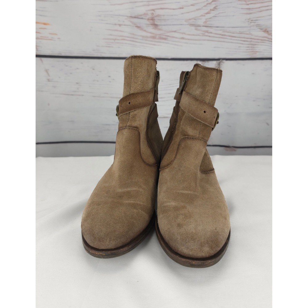 Pikolinos Womens Tan Stone Suede Ankle Boots Buckle Zip Side Block Heel Size 36 - Picture 10 of 11